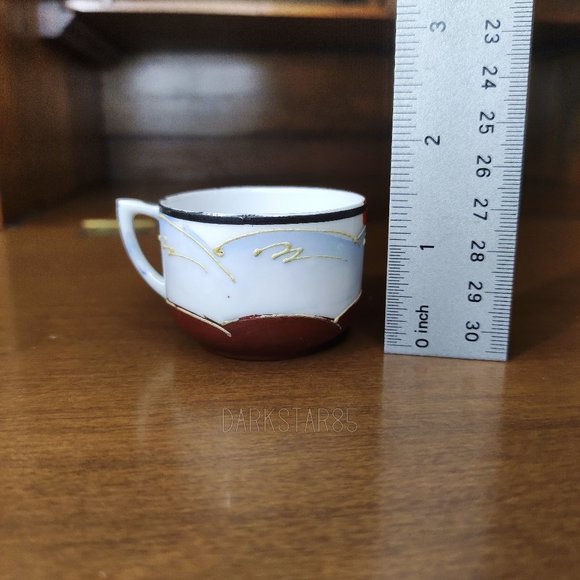 Vintage Made in Occupied Japan Handpainted Moriage Teacup and Saucer - Picture 8 of 10